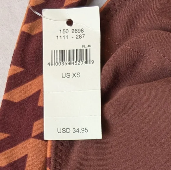 Offline By Aerie Xtra Square Neck Sports Bra Houndstooth Orange Size XS - Picture 6 of 7